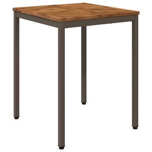 vidaXL Garden Dinner Table Natural and Coffee 60 x 60.5 x 75 cm