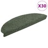 vidaXL Stair Mats Self-adhesive 30 pcs 65x21x4 cm Green Half Round Large