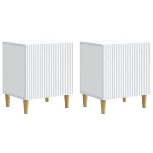 vidaXL Bedside Cabinet 2 pcs White 43 x 34.5 x 50 cm Engineered Wood