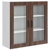 vidaXL Wall Glass Cabinet PORTO Brown Oak 80 x 31 x 80 cm