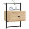 vidaXL Bedside Cabinet Wall-mounted Sonoma Oak 35x30x51 cm Engineered Wood