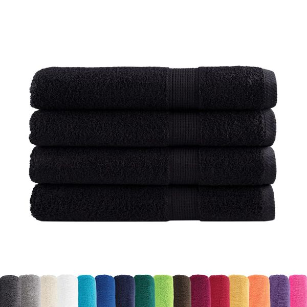 vidaXL Premium Sauna Towels SOLUND 4 pcs Black 80x200 cm 600 gsm