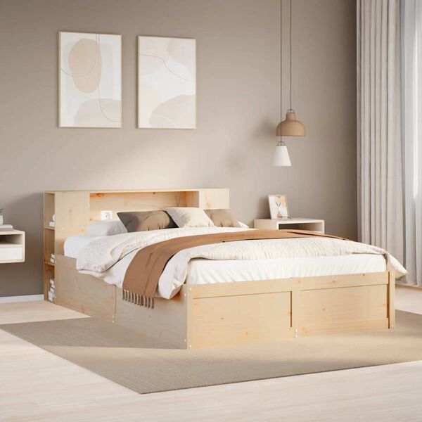 vidaXL Bed Frame without Mattress 135x190 cm Double Solid Wood Pine