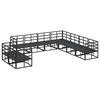 vidaXL Garden Sofa Set with Cushion 9 pcs Black Aluminium