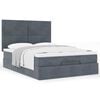 vidaXL Ottoman Bed with Mattresses Dark Grey 140x200cm Velvet