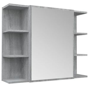 vidaXL Bathroom Mirror Cabinet Grey Sonoma 80x20.5x64 cm