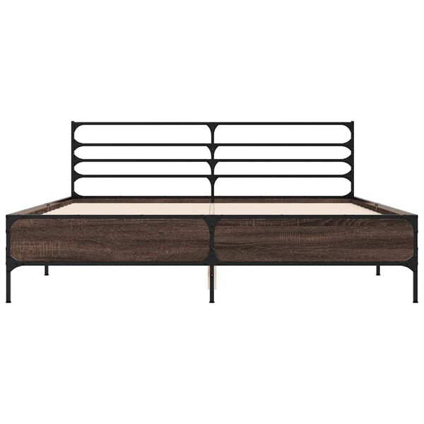 vidaXL Bed Frame without Mattress Smoked Oak 150x200 cm King Size