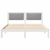 vidaXL Bed Frame with Upholstered Headboard Light Grey 160 x 200 cm