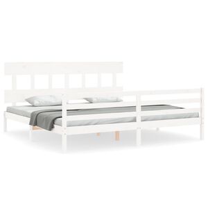 vidaXL Bed Frame without Mattress White 200x200 cm Solid Wood