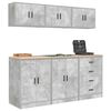 vidaXL Garage Cabinets 6 pcs Concrete Grey Engineered Wood