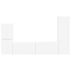 vidaXL TV Cabinet Set Wall-mounted 4 pcs White Engineered Wood