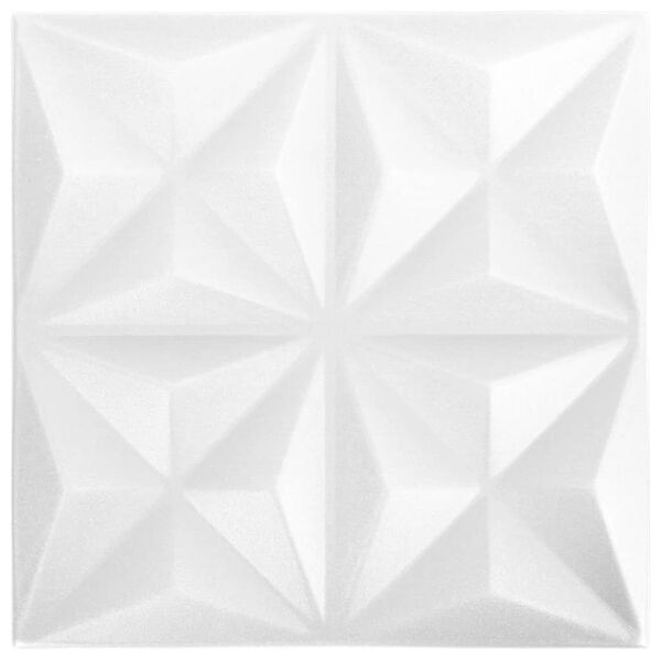 vidaXL 3D Wall Panels 12 pcs 50x50 cm Origami White 3 m&sup2;