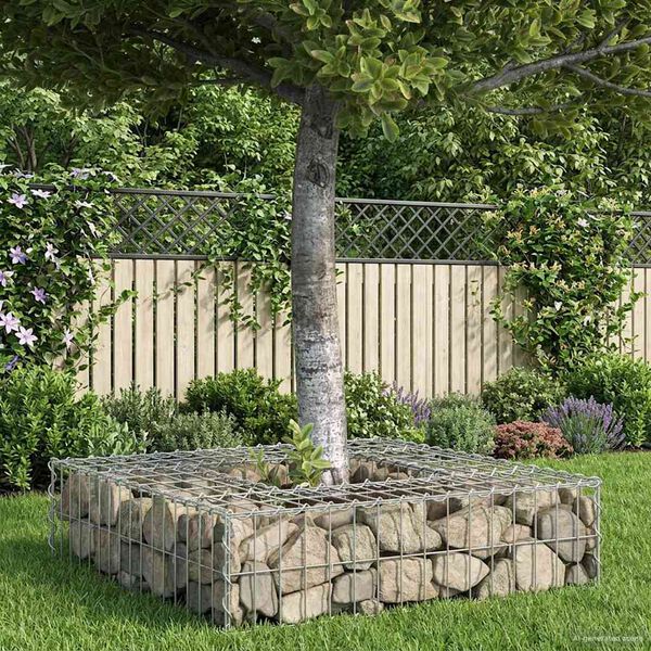 vidaXL Gabion Raised Bed Silver 80 x 80 x 20 cm Galvanised Steel