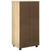 vidaXL Rolling Cabinet Brown 53 x 39 x 103 cm Solid Pine Wood
