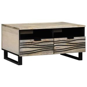 vidaXL Coffee Table with Drawer Beige and Black 80 x 54 x 40 cm