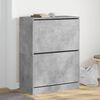 vidaXL Shoe Cabinet with 2 Flip-Drawers Concrete Grey 80x42x108 cm