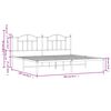 vidaXL Metal Bed Frame without Mattress with Headboard White 200x200cm