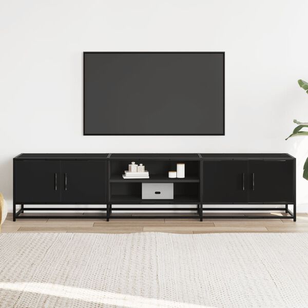 vidaXL TV Cabinet Black 180x35x41 cm Engineered Wood