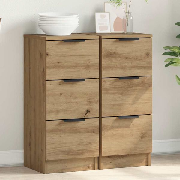 vidaXL Sideboards 2 pcs Artisan Oak 30x30x70 cm Engineered Wood