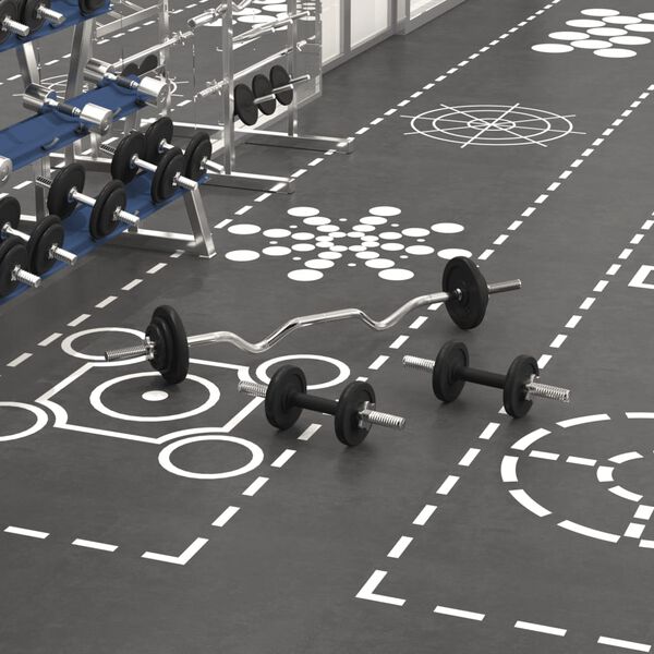 vidaXL Barbell and Dumbbell Set 30 kg Cast Iron