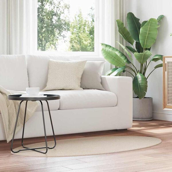 vidaXL Area Rugs Oval HUARTE Beige 80 x 150 cm 100% Polyester