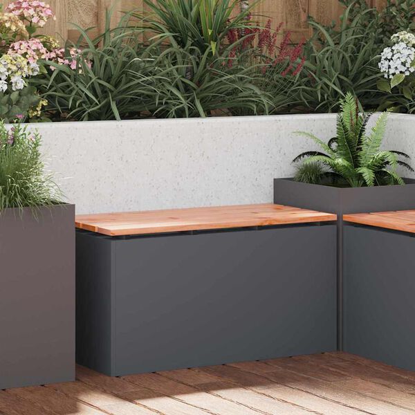 vidaXL Garden Bench Anthracite 80 x 40 x43 cm Steel
