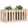 vidaXL Garden Raised Bed with Fence Design 100x50x70 cm Solid Wood Pine