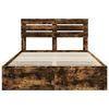 vidaXL Bed Frame with Drawer Smoked Oak 140 x 190 cm Engineer Wood