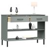 vidaXL Console Cabinet with Metal Legs Grey Solid Wood Pine OSLO