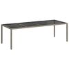 vidaXL Garden Table Grey 250x100x75 cm Tempered Glass and Poly Rattan