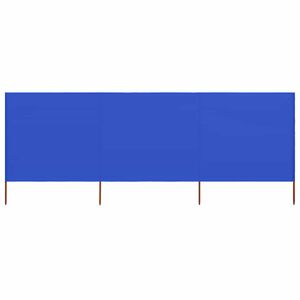vidaXL 3-panel Wind Screen Fabric 400x120 cm Azure Blue