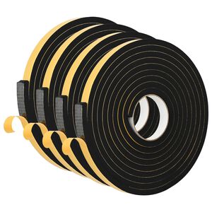 vidaXL Self-adhesive Foam Tape 4 pcs Black 15mm x 5m CR Foam