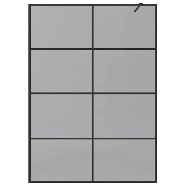 vidaXL Walk-in Shower Wall Black 140 x 195 cm Tempered Glass