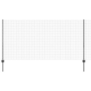 vidaXL Welded Wire Fence 10 x 1.2 m (W x H) PVC-Coated Steel Grey Mesh
