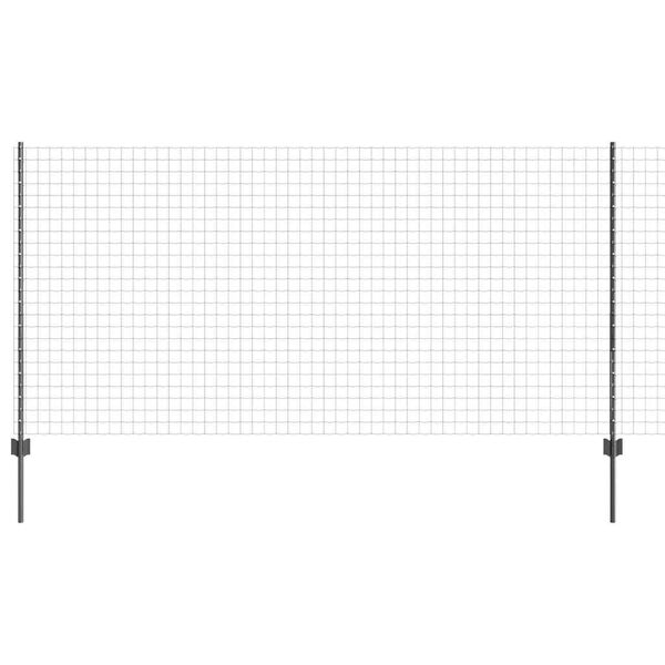 vidaXL Fence with Post Grey 1.2 x 10 m Steel and PVC
