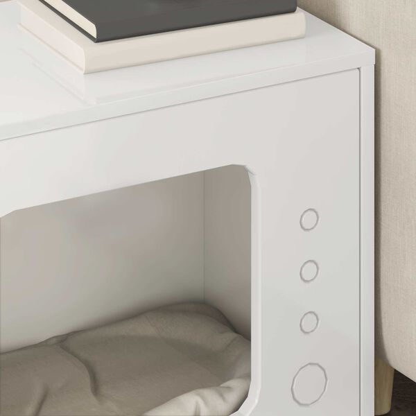 vidaXL Cat House Gloss White 51 x 30 x 42 cm Engineered Wood