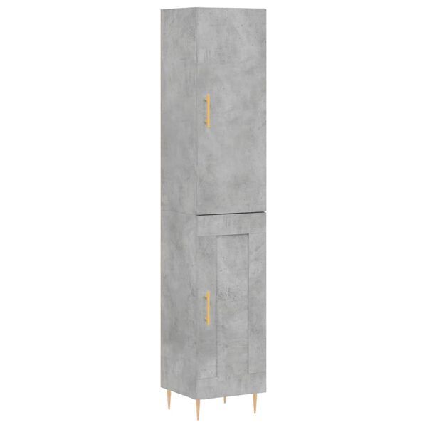 vidaXL Highboard Concrete Grey 34.5x34x180 cm Engineered Wood