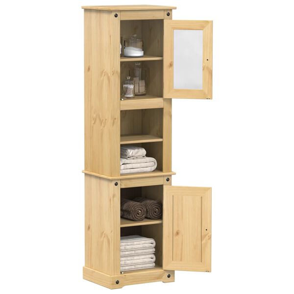 vidaXL Bathroom Cabinet Corona 50x40x185 cm Solid Wood Pine