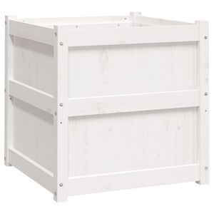 vidaXL Garden Planter White 60x60x60 cm Solid Wood Pine