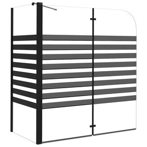 vidaXL Stripe Bath Enclosure 120x68x130 cm Tempered Glass