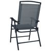 vidaXL Folding Garden Chairs 2 pcs Texilene Grey