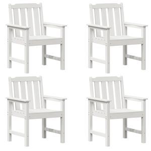 vidaXL Garden Chair 4 pcs White Polyethylene