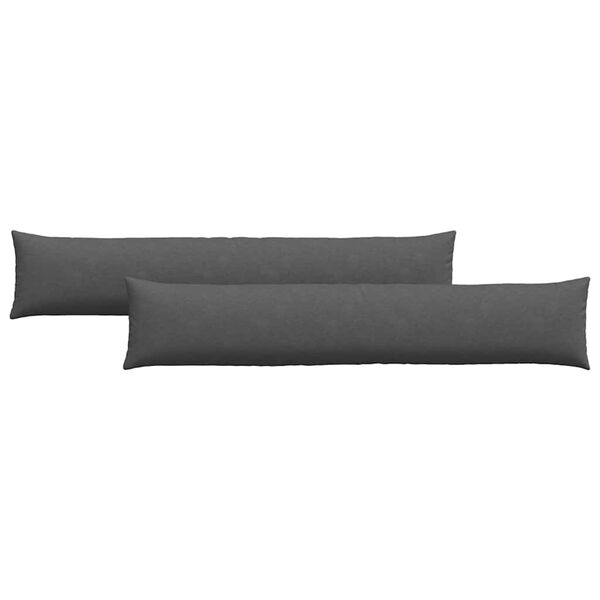 vidaXL Sofa Pillows 2 pcs Dark Grey 200 x 40 cm Corduroy Fabric