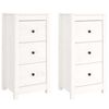 vidaXL Sideboards 2 pcs White 40x35x80 cm Solid Wood Pine
