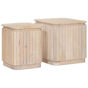 vidaXL Handmade Side Table Set 2 pcs White 45 x 45 x 45 cm