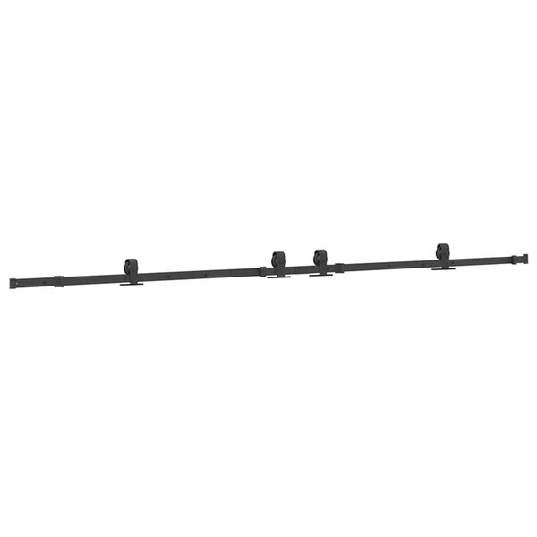 vidaXL Sliding Door Hardware Kit 305 cm Steel Black