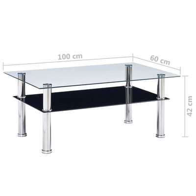 vidaXL Coffee Table Black 100x60x42 cm Tempered Glass