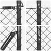 vidaXL Fence Post Grey 10 x 1 m (40 x 40 mm mesh) Steel and PVC