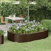 vidaXL Garden Raised Bed Galvanised Steel 214x140x36 cm Brown
