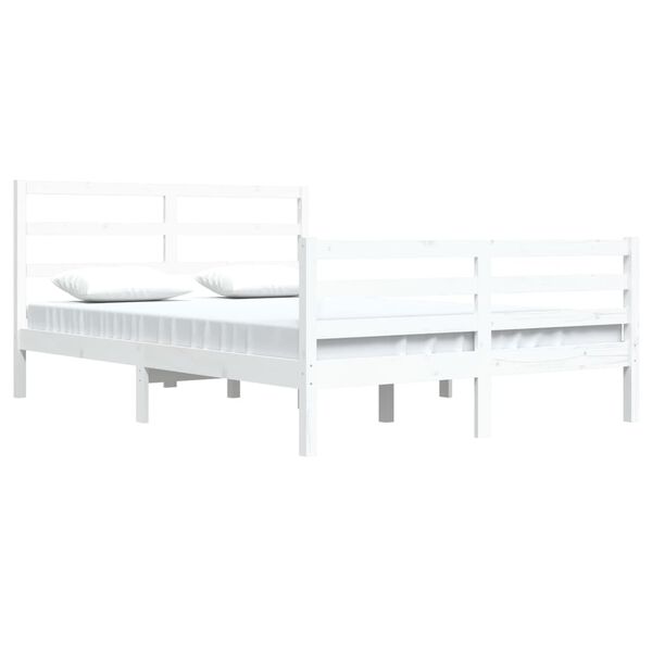 vidaXL Bed Frame without Mattress White Solid Wood Pine 160x200 cm